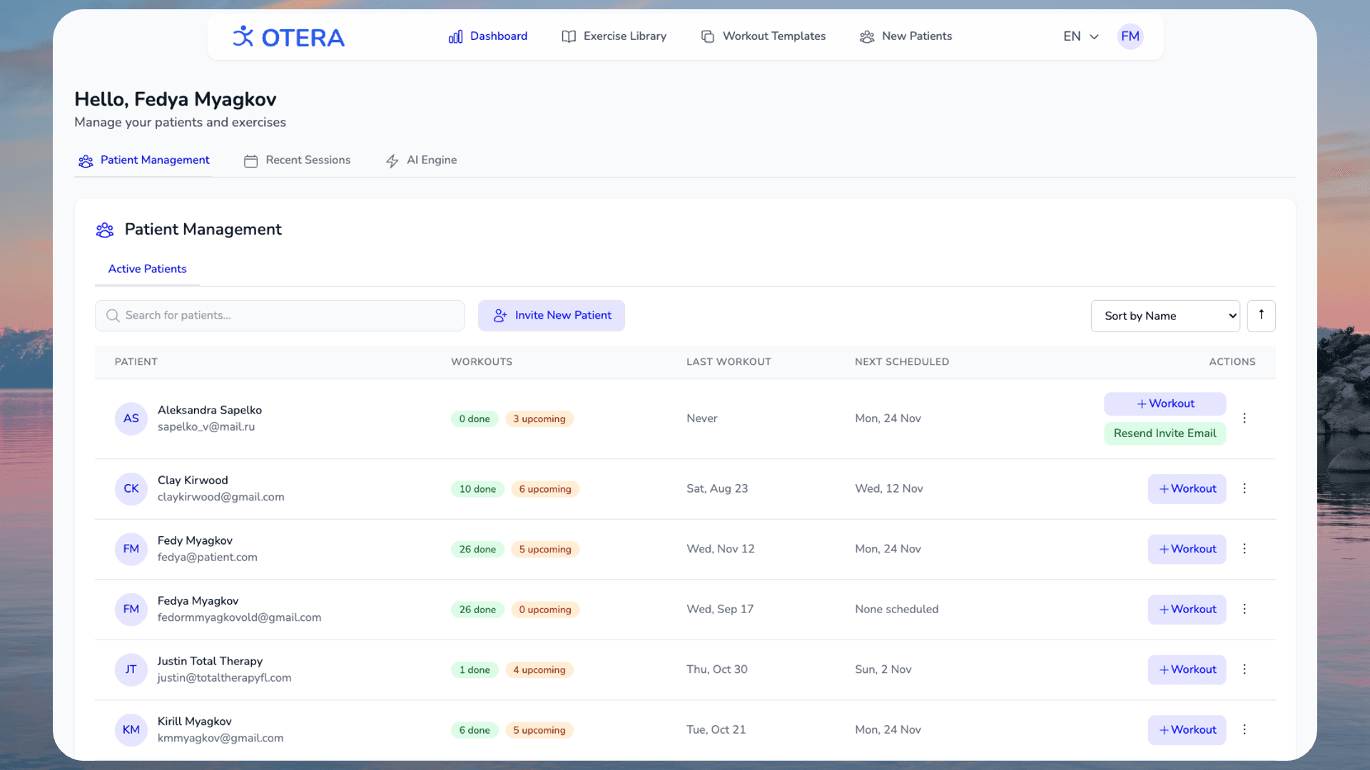Панель управления клиникой OKTA